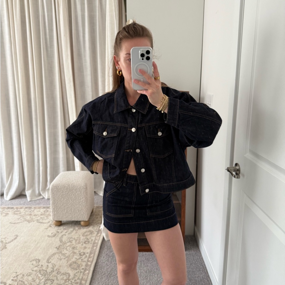 Princess Polly Dark Wash Denim Jacket and Skirt Set